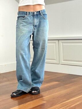 Vintage 90s 100% cotton light relaxed fit straight leg denim jeans -32